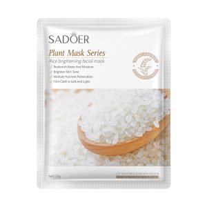 SADOER Rice Brightening Facial Mask – Plant Mask Series for Radiant & Hydrated Skin