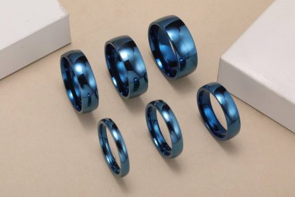 Men's Blue Tungsten Steel Rings – Sleek & Durable