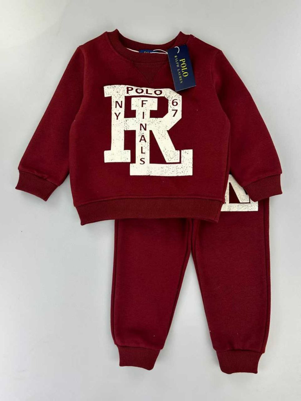 Polo Ralph Lauren Kids’ Burgundy Sweatshirt & Jogger Set