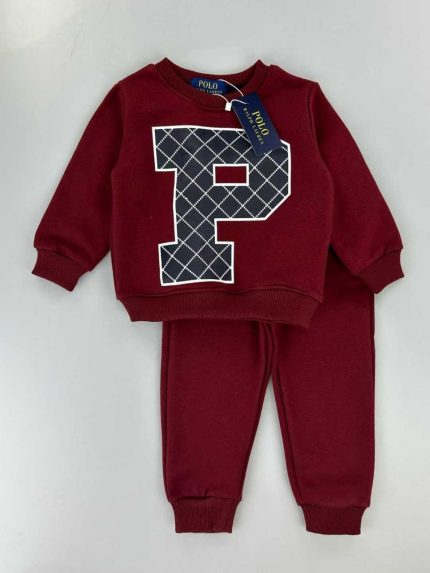 Polo Ralph Lauren Kids' Burgundy "P" Sweatshirt & Jogger Set