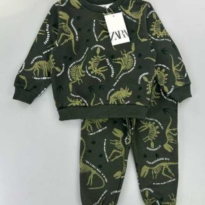 Dinosaur Fossil Print Sweatshirt & Jogger Set