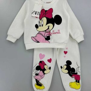 Minnie Mouse Kids Sweatshirt & Jogger Set (White/Pink)