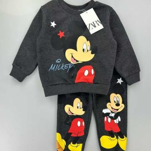 Mickey Mouse Kids Sweatshirt & Jogger Set (Dark Grey/Red)