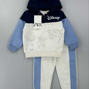 Disney Characters Hoodie & Jogger Set – Blue & White
