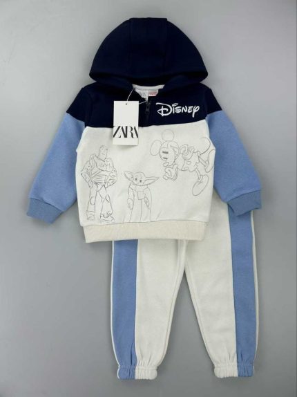 Disney Characters Hoodie & Jogger Set – Blue & White