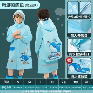 Kids’ Waterproof Raincoat with Hood – Unicorn Design
