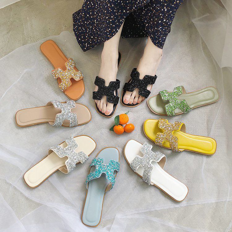 Glittery Women’s Flat Sandals