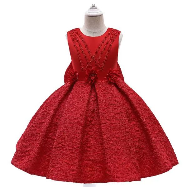 Classic Satin Princess Gown for Girls – Elegant Formal Dress