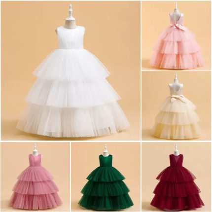Tiered Tulle Princess Gown for Girls – Elegant Ball Gown Dress