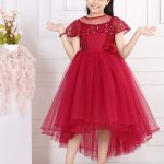 High-Low Tulle Party Dress with Embellished Bodice (One Shoulder) (1-11 Years)