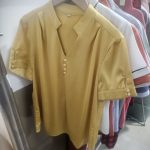 V Neck Button-Down Shirt – UK Sizes S-4XL
