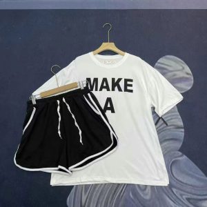 MAKE A" Tee and Shorts Set - White