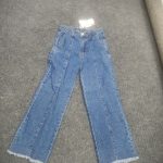 Blue Frayed Hem Jeans
