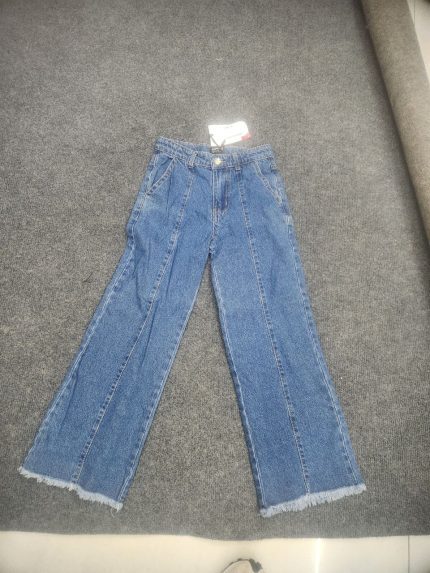 Blue Frayed Hem Jeans
